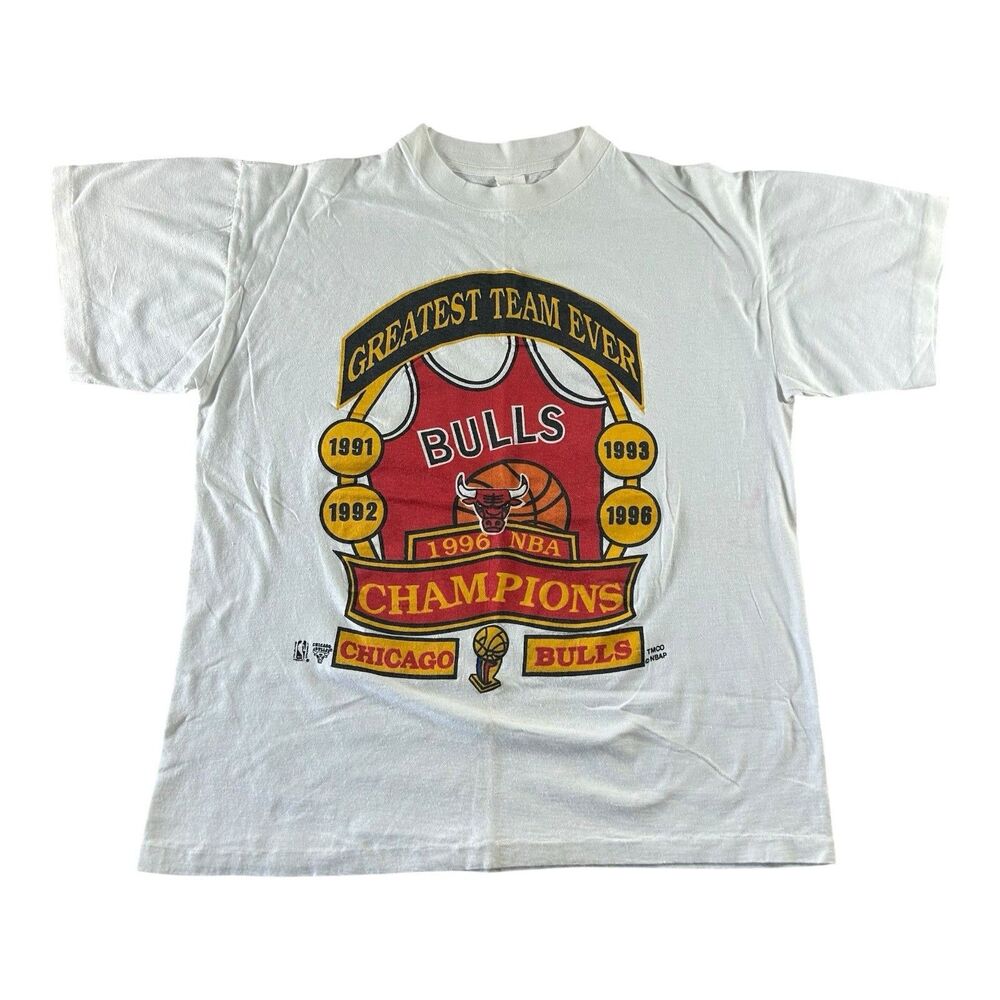 VTG NBA Chicago Bulls 1996 Greatest Team Ever Championship Men’s Large